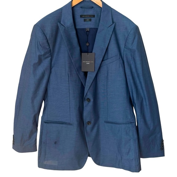John Varvatos Other - NWT JOHN VARVATOS Luxe 2 Button Cotton Blazer "Oiled Blue" Size 42 Not Pristine